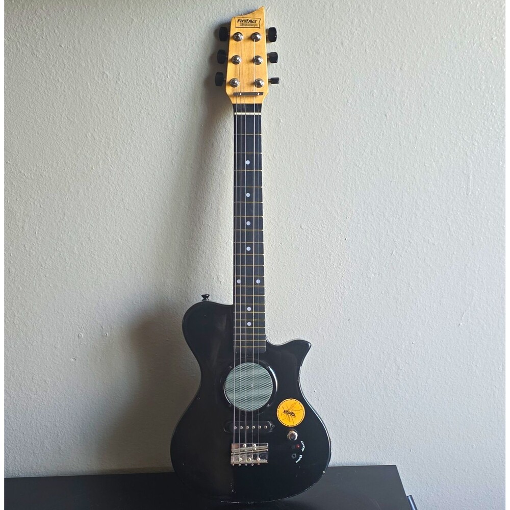 First Act Discovery Mini Electric Guitar Black with Built-in Amp & Speaker